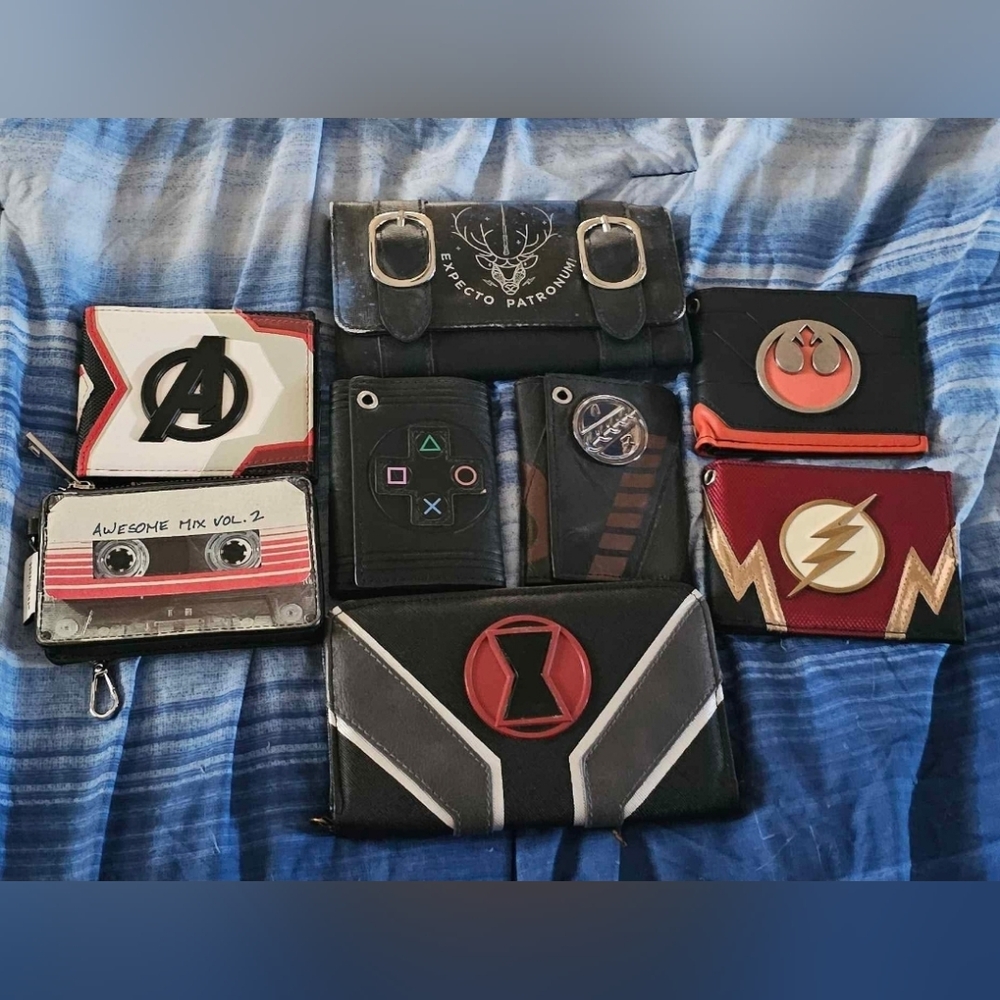 Hot Topic Men's Wallet Collection - Black, Red, Silver Accents